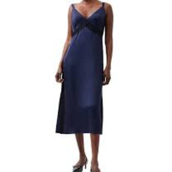 NWT French Connection Ennis Satin Lace Dress 10 - Picture 1 of 16